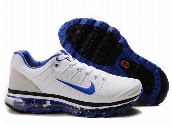 Mens Nike Air Max 2009 Leather White Grey Blue